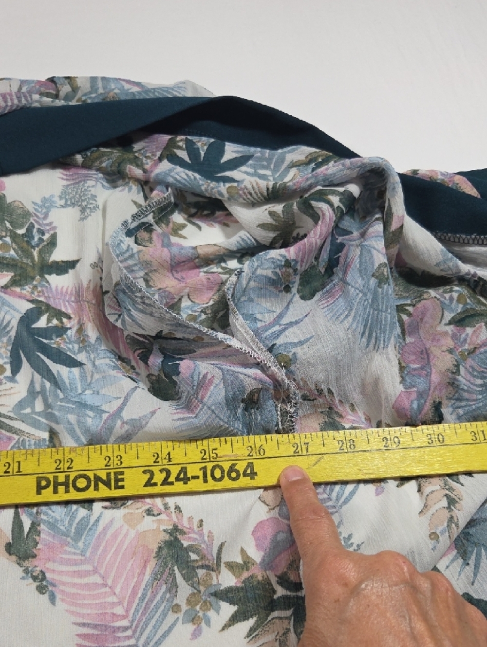 Xhilaration Teal Floral Tunic Top Kimono Swim Cover Up Long Sleeve XL/XXL - Picture 7 of 11